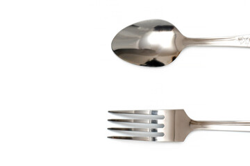 metal spoon and fork