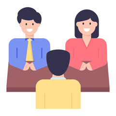 Fototapeta premium Office Discussion Flat Icons collection