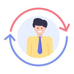 
Well designed icon of employee rehiring in flat design 

