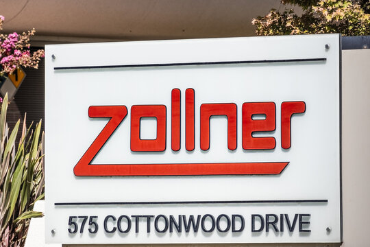 Sep 24, 2020 Milpitas / CA / USA -  Zollner logo at their Silicon Valley headquarters; Zollner Elektronik AG is a service provider in the field of contract manufacturing of electronic components (EMS)