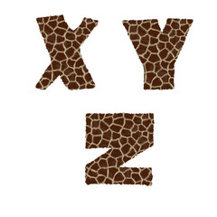 Giraffe fur alphabet - letters X-Z