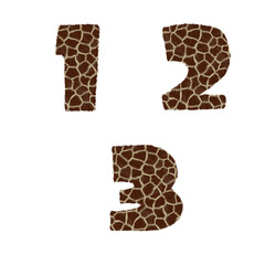Giraffe fur alphabet - digits 1-3