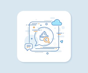 Collagen skin line icon. Abstract square vector button. Cream care sign. Cosmetic lotion symbol. Collagen skin line icon. Speech bubble concept. Vector