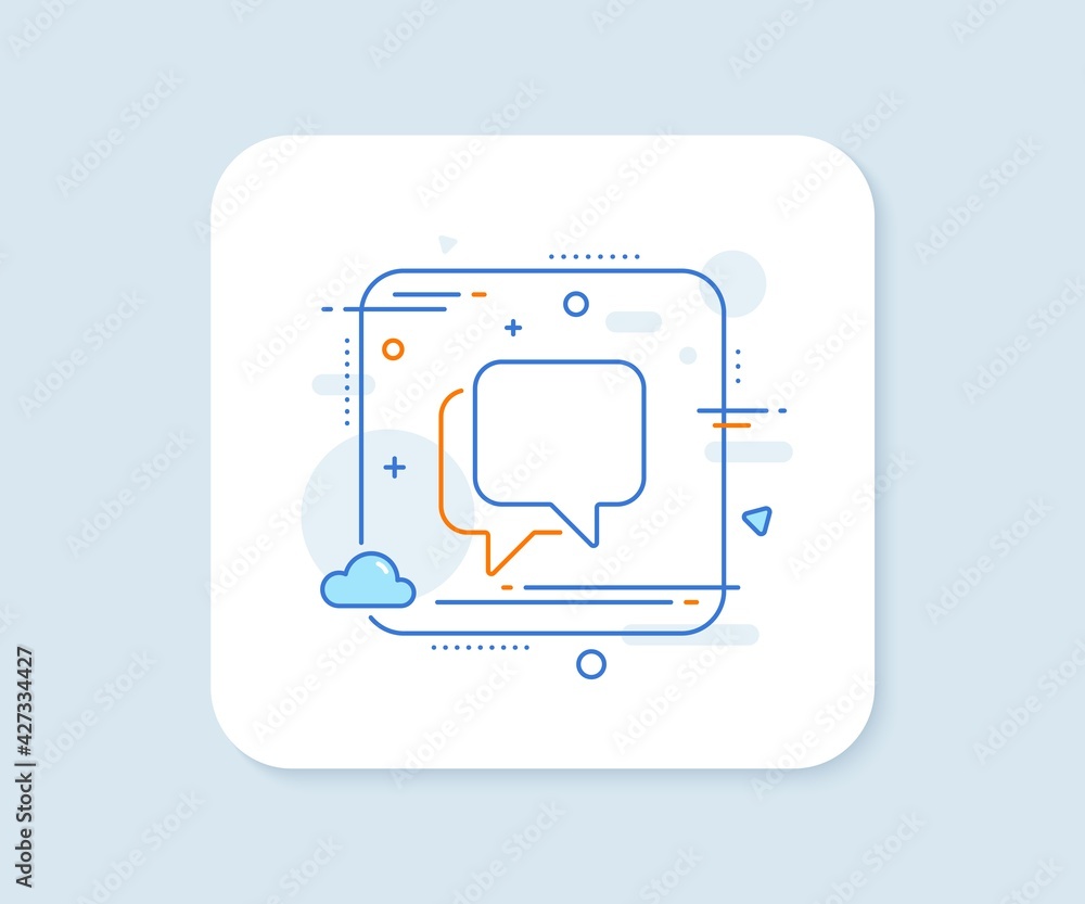 Poster talk bubble line icon. abstract square vector button. speech bubble sign. chat message symbol. talk 