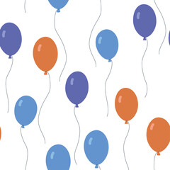 Seamless pattern with balloons on a white background.