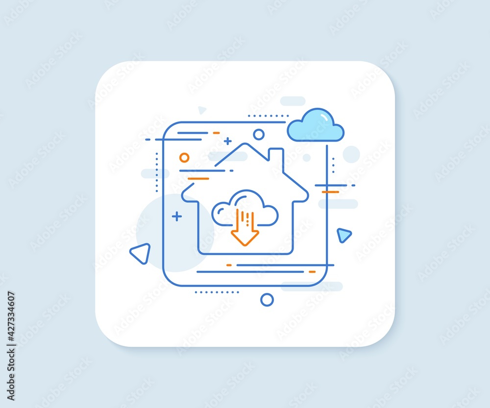 Poster cloud computing download line icon. abstract vector button. internet data storage sign. file hosting