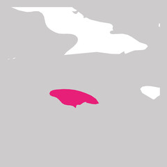 Map of Jamaica pink highlighted with neighbor countries