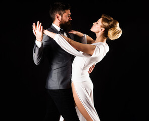 Couple dance. Ballroom dancing. Dancing, Salsa, Tango, Waltz. Couple in tender passion.