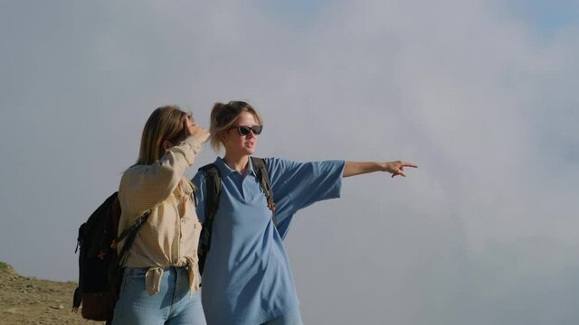 Teenage friends hiking in the highlands