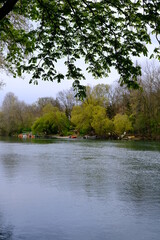 A view of the Marne river in the east of Paris. At le Perreux sur Marne city, the 12th April 2021.
