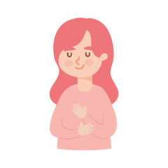 cartoon woman peaceful