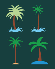 tropical palms set