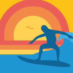 surfer and sunset