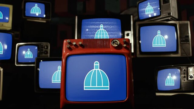 Flag of Durban, South Africa, and Vintage Televisions.  