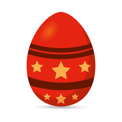 Isolated colorful decorated easter egg. Easter season. Spring time - Vector