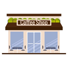 Isolated coffee shop building. Building icon - Vector