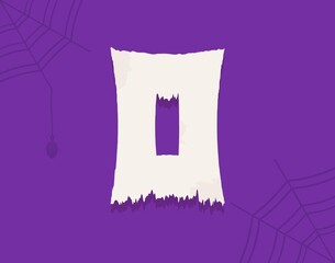 O vector number horror zombie, fairy ghost font