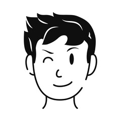 cartoon man winking