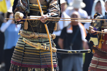 Japanese archery, with high concentration