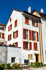 Architecture of Yverdon-les-Bains in Switzerland