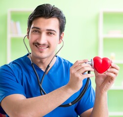 Young doctor working in the hospital