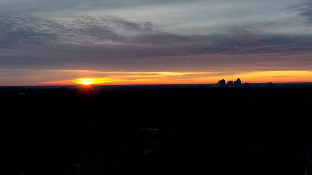 A time-lapse of a beautiful sunset over Greensboro in North Carolina shot in
