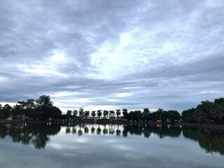 sunset over the river