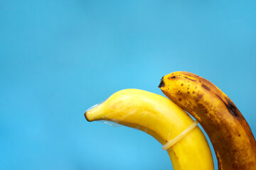 bananas with condoms and bananas without condoms with sexually transmitted diseases. the use of condoms prevents sexually transmitted diseases such as hiv.