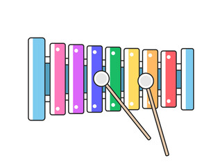 木琴の玩具のイラスト　知育玩具