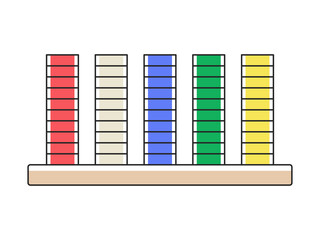 木製のリングタワーの玩具のイラスト　知育玩具