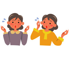 困った表情のシニア女性の上半身