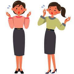 困った表情の若い女性