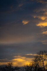 Obraz na płótnie Canvas Contrasting clouds on a spring morning