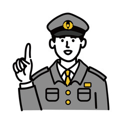 男性　若い　警察官　ベクター　ポップ　提案　アドバイス
