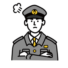 男性　若い　警察官　ベクター　ポップ　怒っている
