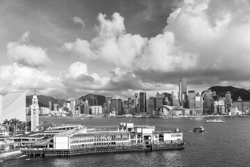 Fototapeta na wymiar Skyline of Victoria Harbor of Hong Kong city