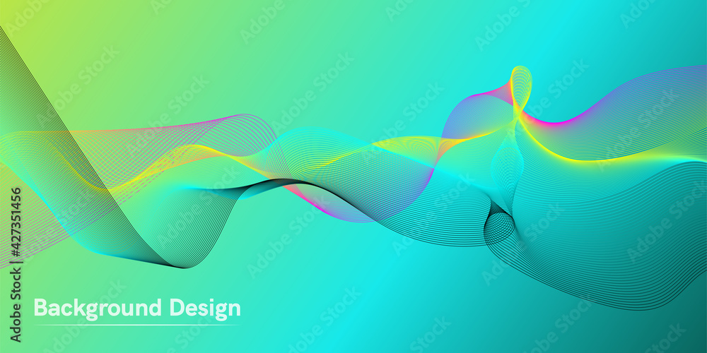 Aufkleber the wave of the many-colored lines. creative line art. vector illustration eps 10. design elements c