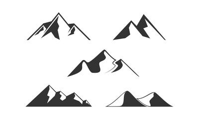 Mountains and hills set illustration vector