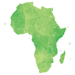 Obraz premium アフリカ大陸の地図 水彩風