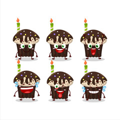 Cartoon character of birthday muffin with smile expression