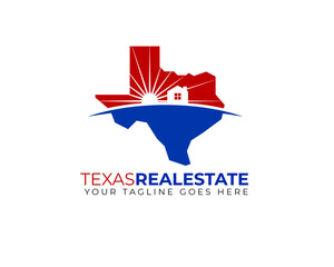 texas state map with silhouette of house 