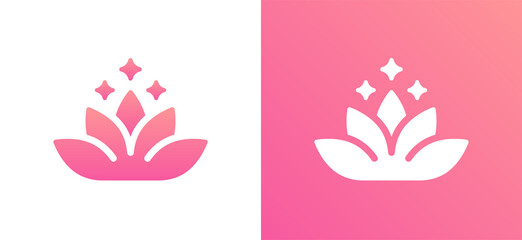 Lotus flower sign for wellness spa and yoga.