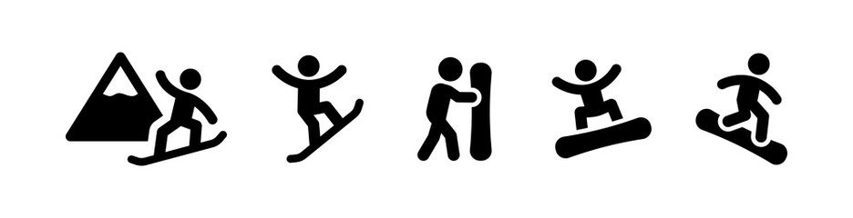 Snowboarding set icon vector illustration.