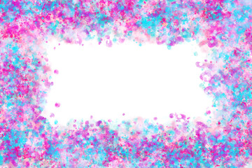 An abstract neon splatter border background image.