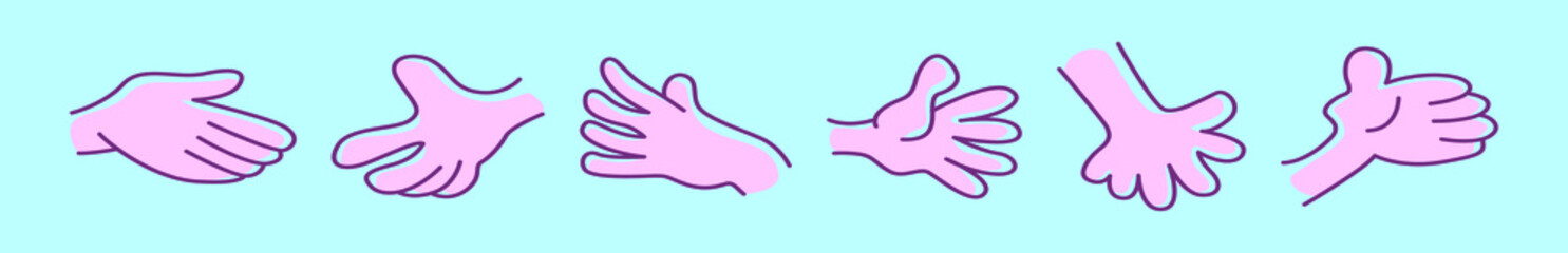 set of hand clapping cartoon icon design template with various models. vector illustration isolated on blue background