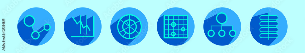 Wall mural set of big data management cartoon icon design template with various models. vector illustration iso