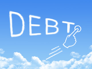 debt cloud shape on blue sky