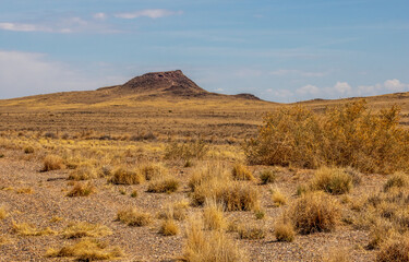 Scenic early spring landscape with the view of Vulcan volcano in Albuquerque, New Mexico