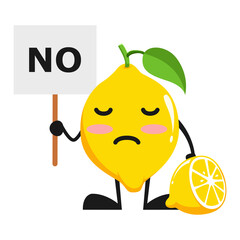 vector illustration of cute lemon fruit choice or character sign no. cute lemon fruit Concept White Isolated. Flat Cartoon Style Suitable for Landing Page, Banner, Flyer, Sticker.