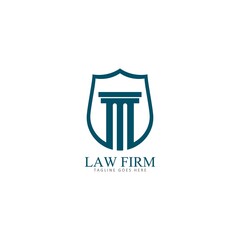 Law shield logo vector icon illustration